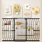 WAOWAO Extra Tall 40.55" Baby Gate 29.92-63.38" Wide Pressure Mounted Walk Through Swing Auto Close Safety Black Metal Toddler Child Dog Pet for Indoor Stairs,Doorways,Kitche