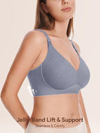 Angelhood Nursing Bras for Breastfeeding, Seamless Wireless Comfort Push up Lace Nursing Maternity Bralette for Pregnancy