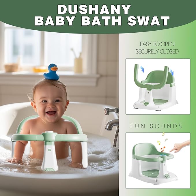 Baby Bath Seat for Babies 6 Months & up - Sit up Bathtub Seat for Toddlers - Infant Tub Shower Chair with Powerful Suction Cups