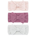 Baby Bling Bows - Newborn to Little Baby Girl Bows, 3PK CLASSIC KNOT Nylon Super Soft Stretchy Toddler Headbands, Perfect Hair Accessories Head Bands for Infant Kids, Made in the USA