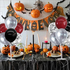 TONIFUL 4 Set Burgundy Red Black Silver Balloon Stand Centerpiece Table Decorations for Graduation Decoration 2025,Christmas Party Decoration,Halloween,New Year's Eve,Anniversary,Birthday Decorations