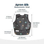 Tiny Twinkle Mess Proof Baby Bib - Waterproof & Lightweight Baby-Led Weaning Apron | 100% Recycled Polyester, Easy Clean & Machine Washable (Space, Small 6-24 Months)