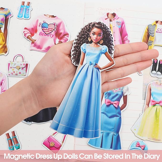 Magnetic Dress Up Dolls, Magnetic Princess Dress Up Paper Dolls, Magnetic Dress Up Dolls for Girls Ages 4-10 Learning Created Imagine Set Birthday Gift (May)