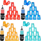 yeesport 48 PCS Sport Stacking Cups, Sport Training Game for Challenge Competition, Plastic Stacking Cups, Classic Family Game for Youth and Adults, Red+Blue+Green+Orange