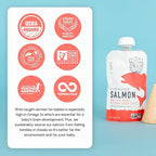 Serenity Kids 6+ Months Baby Food Pouches Puree Made With Ethically Sourced Meats & Organic Veggies | 3.5 Ounce BPA-Free Pouch | Wild Caught Salmon, Butternut Squash, Beet | 1 Count (Pack of 3)