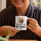Personalized Promoted To Mommy Accent Coffee Mug With Name Year, Custom Mom Mother Mama EST 2026 Coffee Cup, Mama To Be Mug Gift For New Mommy/Wife From Husband, First Time New Mom White Cup 11 15Oz