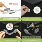 Baby Proofing Child Safety Locks (16 Pack) by Skyla Homes - The Safest, Quickest and Easiest 3M Adhesive Cabinet Latches, No Screws & Magnets, Multi-Purpose for Furniture, Kitchen, Ovens, Toilet Seats