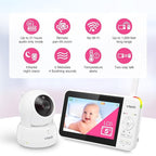 VTech VM924 Remote Pan-Tilt-Zoom Video Baby Monitor, 5" LCD Screen, Up to 17 Hrs Video Streaming, Night Vision, Up to 1000ft Range, Soothing Sounds, 2-Way Talk, Temperature Sensor,Secured Transmission