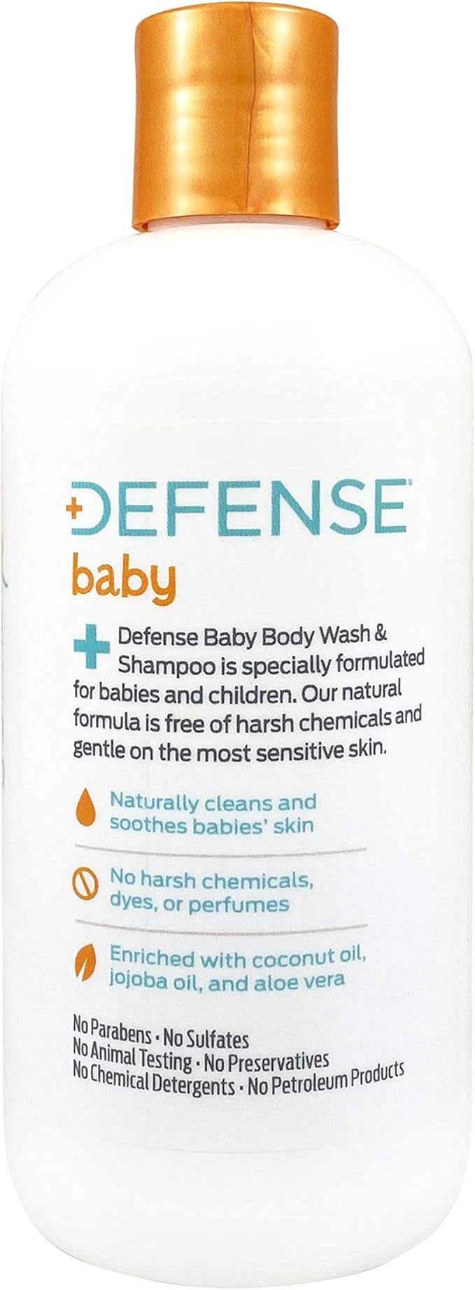 Defense Soap Baby Shampoo and Body Wash with Tea Tree Oil, Coconut Oil, Eucalyptus, Olive Oil & Aloe, 12 Fl Oz
