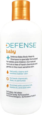 Defense Soap Baby Shampoo and Body Wash with Tea Tree Oil, Coconut Oil, Eucalyptus, Olive Oil & Aloe, 12 Fl Oz