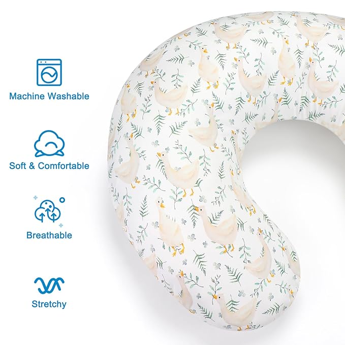 Accmor 2 Pack Nursing Pillow Covers, Stretchy Nursing Cover for Breastfeeding, Ultra Soft Comfortable Pillow Slipcover for Baby Girls Boys Newborn