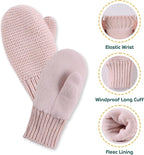 Basic Winter Baby Beanie Gloves Boys Girls Knitted Hat Pompom Kids Earflap Hats Warm Infant Toddler Beanie Mittens Set