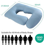 U-Shaped Pregnancy Pillow for Sleeping, Full Body Support for Back, HIPS & Belly - 65 Inch Maternity Pillow with Machine Washable Cover | Maternity Essential