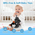 Car Seat Toys for Babies 0-6 Months,Hanging Rattle Toys for Crib Mobile, Baby Spiral Hanging Stroller Black and White High Contrast Toys for Newborn 0 3 6 9 12 Months Baby Boys Girls (Cat)