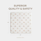 Comfy Cubs Square Kids Play Mat - 56 x 56 inches Soft Quilted Baby Floor Mat with Non-Slip Bottom - Plush Design for Toddlers' Playtime and Relaxation - Comfortable and Durable - Rainbow