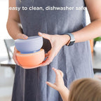 Olababy 100% Silicone Suction Bowl with Lid for Independent Feeding | First Stage Self Feeding Essential for Toddlers and Kids| Baby Led Weaning Snack Feeder | Food Container and Storage | (Kiwi)