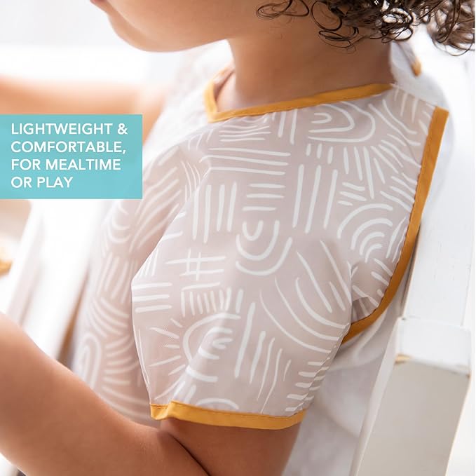 Bumkins Bibs - Toddler Bibs, Waterproof, Large for 1-3 Years, Short Sleeve