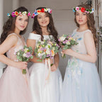 Syhood Mini Plum Blossom Crowns Making Kit, 120 Pcs Parts, Make Your Own Flower Wreath Headbands and Bracelets Craft Kit Hair Accessories Handmade DIY Floral Crown Garland Presents