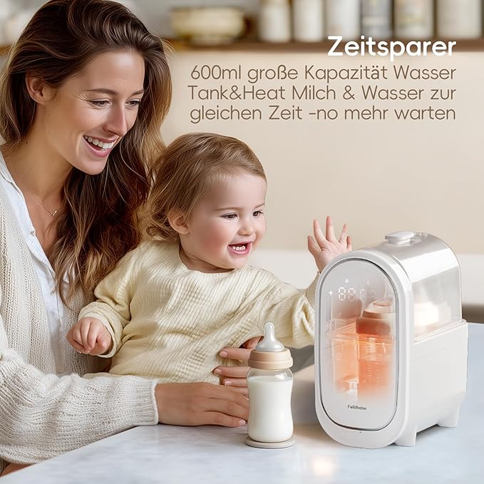 Bottle Warmer for Breastmilk, 11-in-1 Double Bottle Warmer Large Touchscreen with Night Light, Detachable for Easy Cleaning & Accurate Temperature Control, Timer, Milk Warmer for Baby