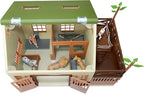 Terra by Battat – 15 Pieces Animal Hospital Playset – Wooden Vet Clinic with Openable Rooftop for Farm & Safari Animals – Pretend Play Toy for Toddlers & 3+ Years