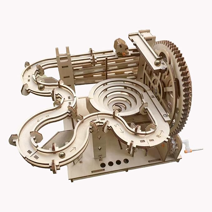 3D Wooden Puzzle Marble Run for Adults Kids - DIY Mechanical Puzzle Assembly Model Building Kit Wood Crafts for Boys and Girls Age 14+ Years Old