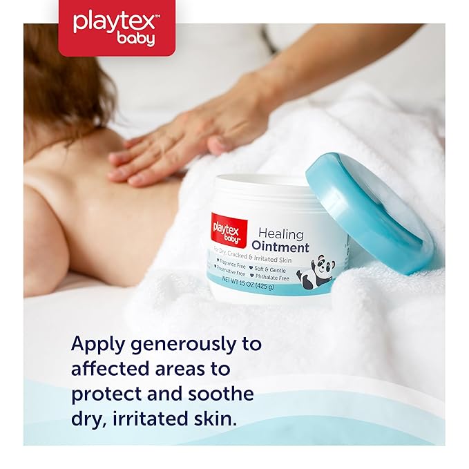 Playtex Baby Healing Ointment, 15 oz. Jar, Dermatologist Tested, Fragrance Free, Hypoallergenic, Free of Dye, Parabens and Phthalates