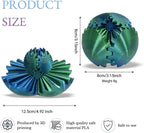 Gear Ball, Gear Sphere 3D Printed Gear Ball Fidget Toy Spin Ball, GearSphere Desk Toy, Stress Ball, Fidget Ball, Gear Toy for Stress and Anxiety Relaxing (Laser Blue Green)