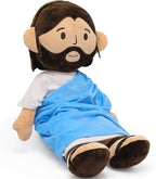 25.6inch Brown Jesus Plush Doll Guardian Baptism Stuffed Plushie Savior Toy Gifts for Church Sunday School Religious Easter Gift (BLUE/25.6inch)