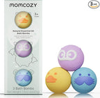Momcozy Natural Essential Oil Bath Bombs,3 Pcs Bubble Bath Fizzy Balls with 3 Cute Animal Shapes,Bath Bombs Gift Set for Kids Girls Boys Toddler, Ideal Gift for Birthday, Bath Bomb Kit