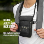 VENTURE 4TH Passport Holder Neck Wallet with RFID Blocking Nylon Lining - Hidden Neck Pouch for Travel (Sleek Army Green)