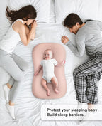 Muslin Baby Lounger Cover for Snuggle Me Organic Lounger/Baby Lounger/Organic Cotton Handmade Cover for Infant/Toddler Lounger/Nursing Pillow(Pink, Wheat)