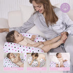 Nursing Pillow, Breast Feeding Pillows for Mom, Rose Red Hearts Soft Cover with Breathable Filling, Feeding Support Pillow for 0-12 Months, Multifunctional Support Cushion for Travel (Sweet Hearts)