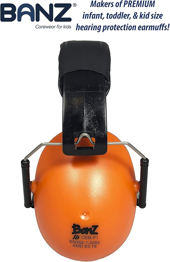 BANZ Kidz Earmuffs 2 Years & Older - Loud Noise Cancelling Kids Headphones & Toddler Ear Muffs, Size Adjustable