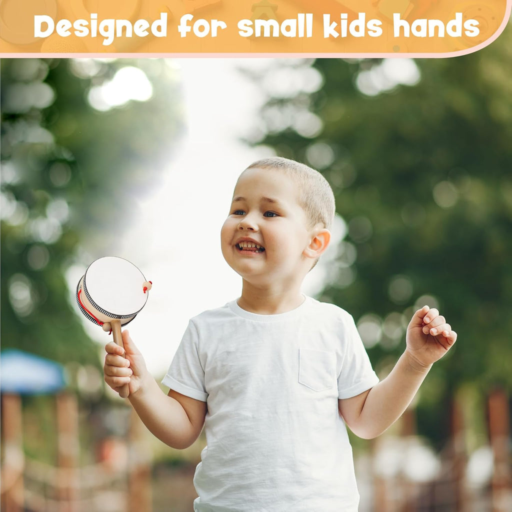 Stoie's Wooden Kids Musical Instruments for 3-9 Years Old, with Drum, Hand Bells, Flute, Maracas, Castanet, Tamburine, for Babies and Toddlers, Durable, Safe, Montessori Educational Toy, Storage Bag