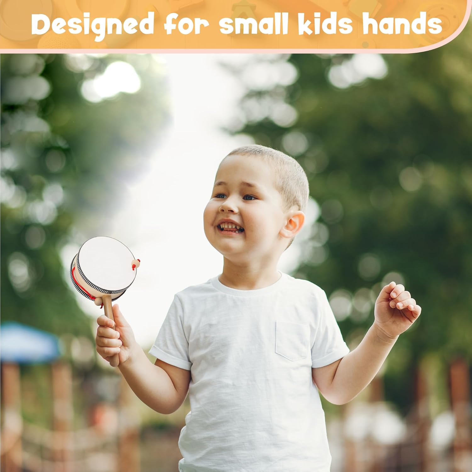 Stoie's Wooden Kids Musical Instruments for 3-9 Years Old, with Drum, Hand Bells, Flute, Maracas, Castanet, Tamburine, for Babies and Toddlers, Durable, Safe, Montessori Educational Toy, Storage Bag