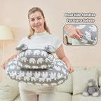Nursing Pillow for Breastfeeding, Breast Feeding Pillow for Mom Support, Adjustable Waist Strap and Removable Cotton Cover, Elephant