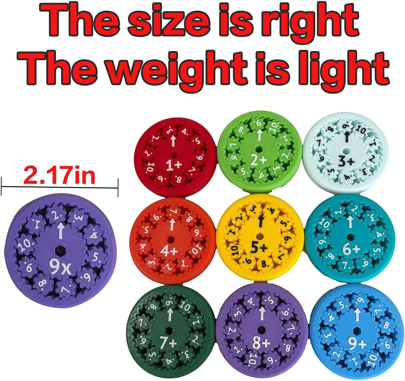 18 Pcs Math Fidget Toy Multiplication, Math Fidget Toy, Math Spinners, This is for All The Stimmers - Fidgeters Who are Learning Math on One Fidget(Multiply or Divid and Add or Subtract)