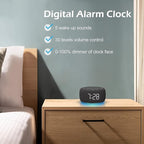 Buffbee Sound Machine & Alarm Clock 2-in-1, 0-100% Clock Face Brightness, Bottom Colored Light, Sleep Timer, Precise 30-Level Volume Control White Noise Machine