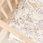 Crane Baby 100% Cotton Sateen Fitted Baby Sheets, Breathable, Fits 28X52 Standard Mattress, Gender Neutral Bedding, Woodland Animal Crib Sheet