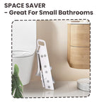 Primlect Space-Saving Potty Training Seat with Ladder, Adjustable Step and Toilet Seat Height, Top Handles for Easy Climbing, Easy to Carry, Portable Toddler Toilet Trainer for Small Bathrooms