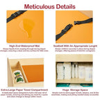 Monläurd® Wooden Diaper Changing Table with Storage – Baby Changing Station with Safety Guardrails & Double Doors, Durable Birch Wood Organizer for Nursery, Daycare & Home