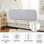 Ciilee Baby Bed Rail for Toddlers Portable Travel Kids Beds Guard Rails for Queen Bed Foldable Children Side Railing for Twin Beds Adjustable Bedrail Barandas para Camas de Niños（Grey,48in
