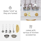 Wooden Play Kitchen Toy Set with Light, Kids Children Pretend Toy Kitchen Playset, Sink with Faucet, Oven, Microwave, Kitchenware Set Accessories for Ages 3-8 Girls Boys