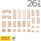 HABA Wooden Building Blocks 26 Piece Set: Open-Ended Stacking Toys, Toddler Blocks, and Wooden Toys Made in Germany for Creative Play and Learning