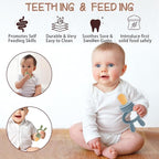 WAJIAYON Baby Breastmilk Popsicle Molds & Baby Fruit Feeder (3 Pack), Baby Food Freezer Tray Storage Containers, Silicone Teething Pacifier Feeder and Teether for Babies,Baby Feeder - Green