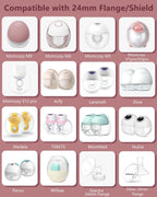 4Pcs Flange Insert 16mm Compatible with Momcozy M5/M9/M6/V2 Pro/V2 pro/S12 Pro/S9 Pro/Spectra/Medela/eufy/Elvie/Lansinoh/Paruu P10 Breast Pump,and Most 24mm Shields