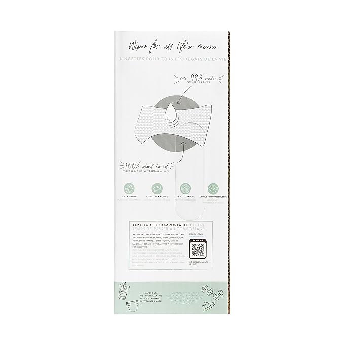 The Honest Company Clean Conscious Multi-Use Wipes | Hypoallergenic + Unscented for Sensitive Skin | Over 99% Water, Compostable, Plant Based, Baby Wipes | Balance Blues, 288 Count