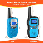 Wishouse Walkie Talkies Rechargeable for Kids Adults Long Range,Xmas Birthday Gift for Boys Girls 3 4 5 6 7 8 9 10 Year Old,Hiking Gear Camping Games Toys with Flashlight,VOX,Easy to Use 3 Pack