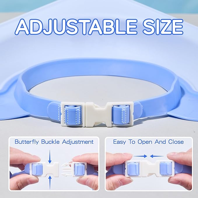 Baby Shower Cap Shield for Kids Soft Silicone Adjustable1-8 Years Old Hair Washing Hat for Kids Toddler Shower Cap Shield Makes the baby Bath More Fun