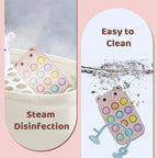 High Chair Suction Toys Baby Teething Chew - Baby Teething Toys Silicone Teethers Table Toys, Food Grade Silicon for 6 12 18 Months (BeigeRPink)